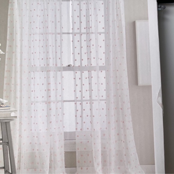 DKNY Other - DKNY Sheer Window Curtain 2 Panels pink white - 2 - 50” X 84